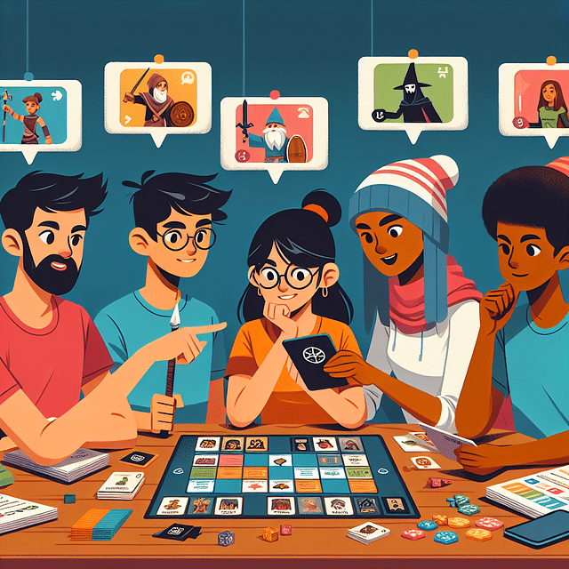 teens selecting board game roles