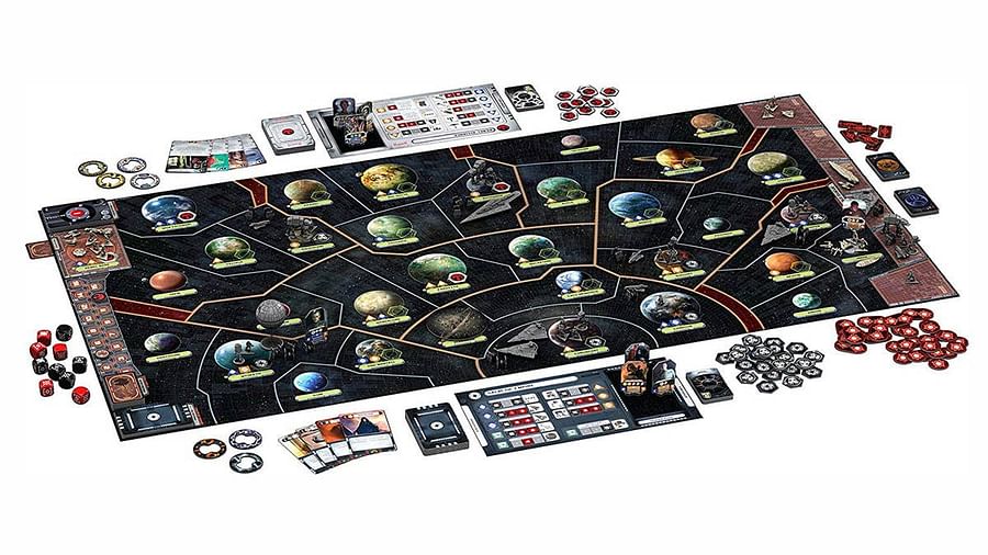 Star Wars: Rebellion board game with pieces laid out